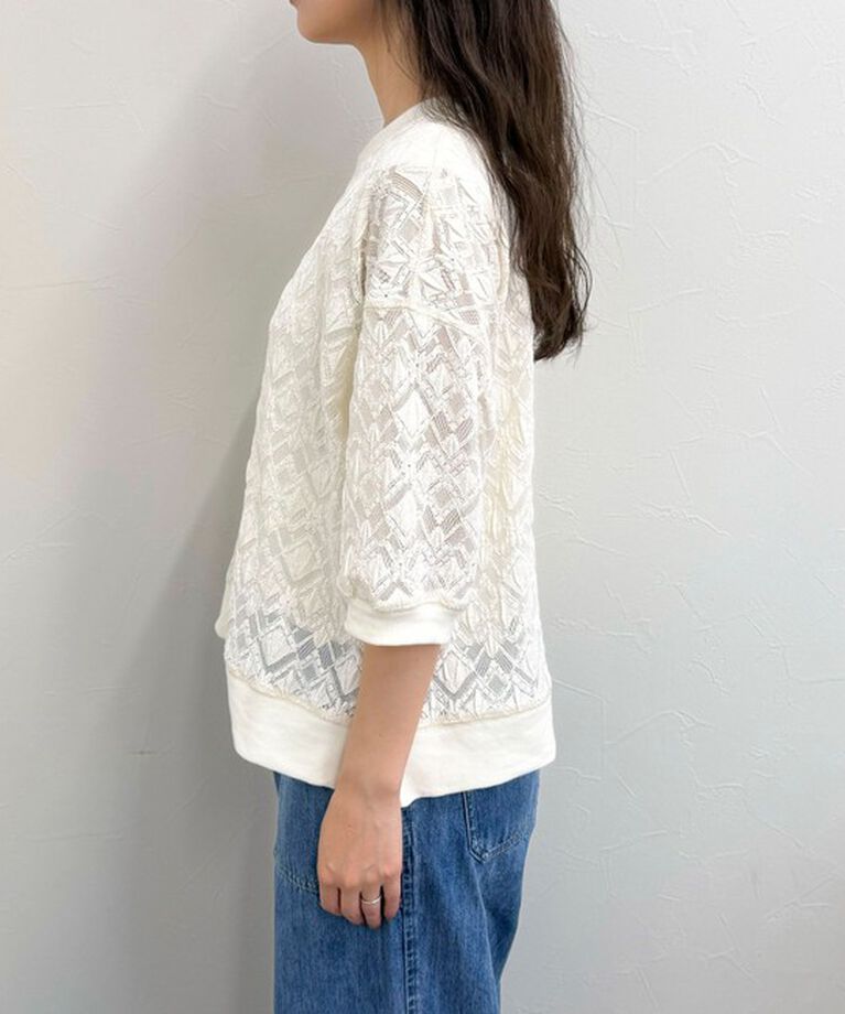 fredy emue「ストレッチレースプルオーバー」|Tシャツ・カットソー|