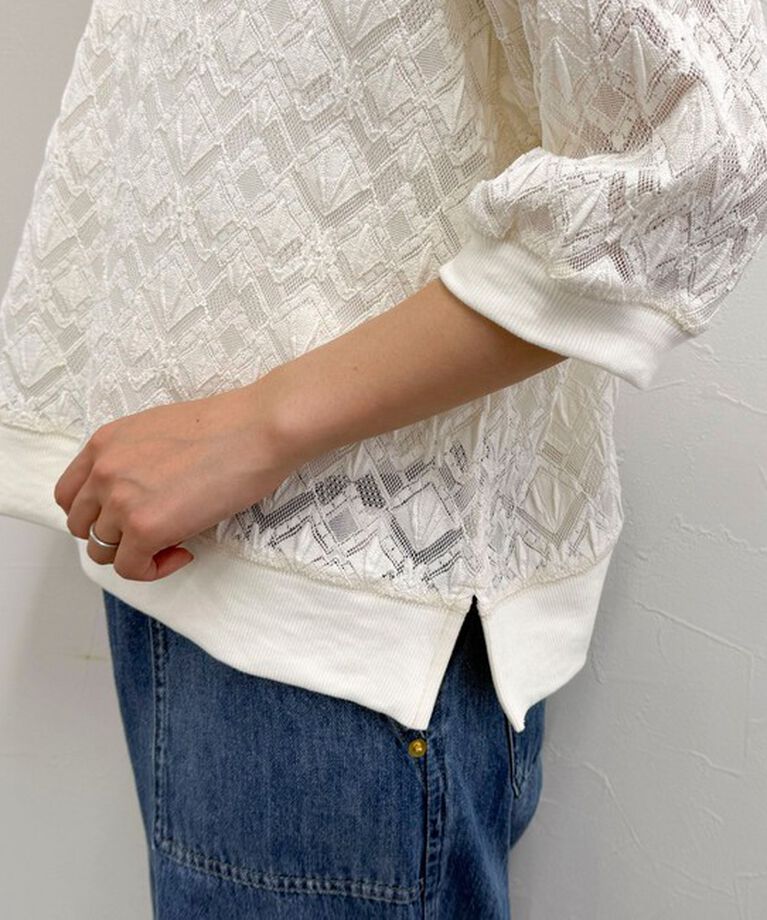 fredy emue「ストレッチレースプルオーバー」|Tシャツ・カットソー|