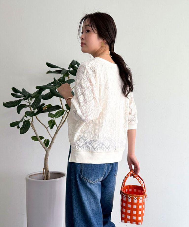 fredy emue「ストレッチレースプルオーバー」|Tシャツ・カットソー|
