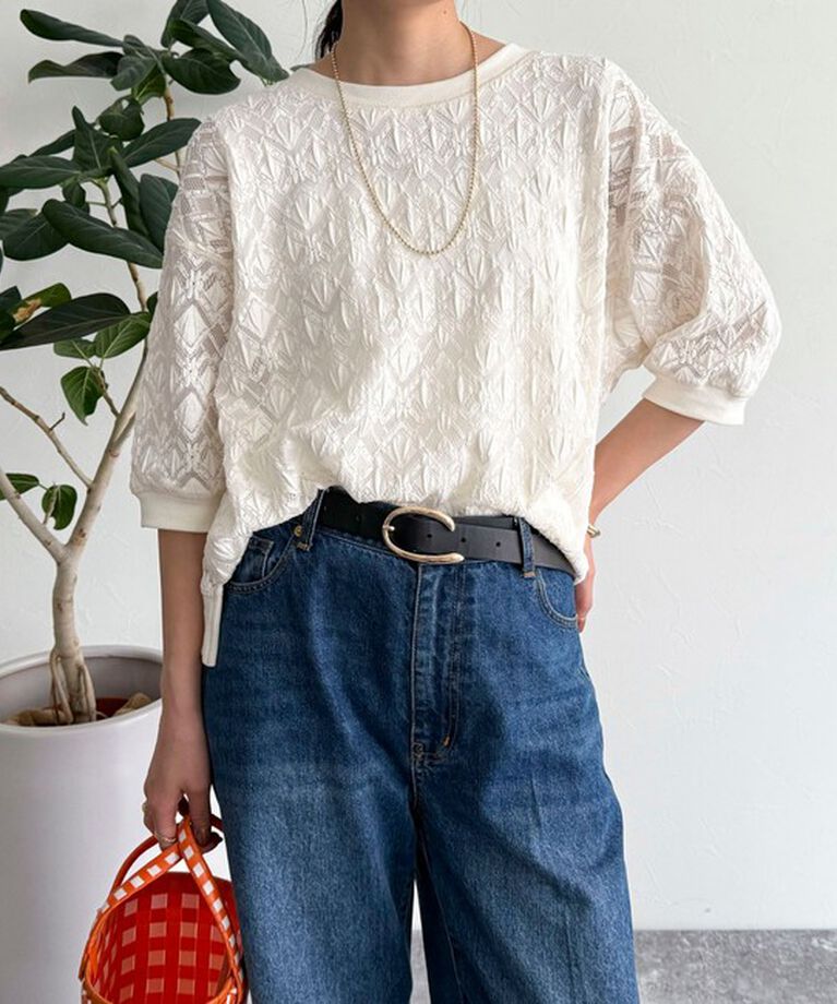 fredy emue「ストレッチレースプルオーバー」|Tシャツ・カットソー|