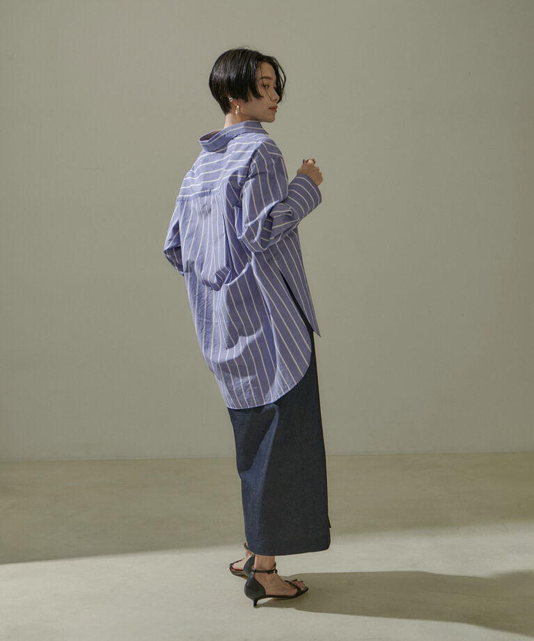 SALON adam et rope'「【雑誌掲載】コットンオーバーシャツ　無地/ストライプ」|シャツ・ブラウス|