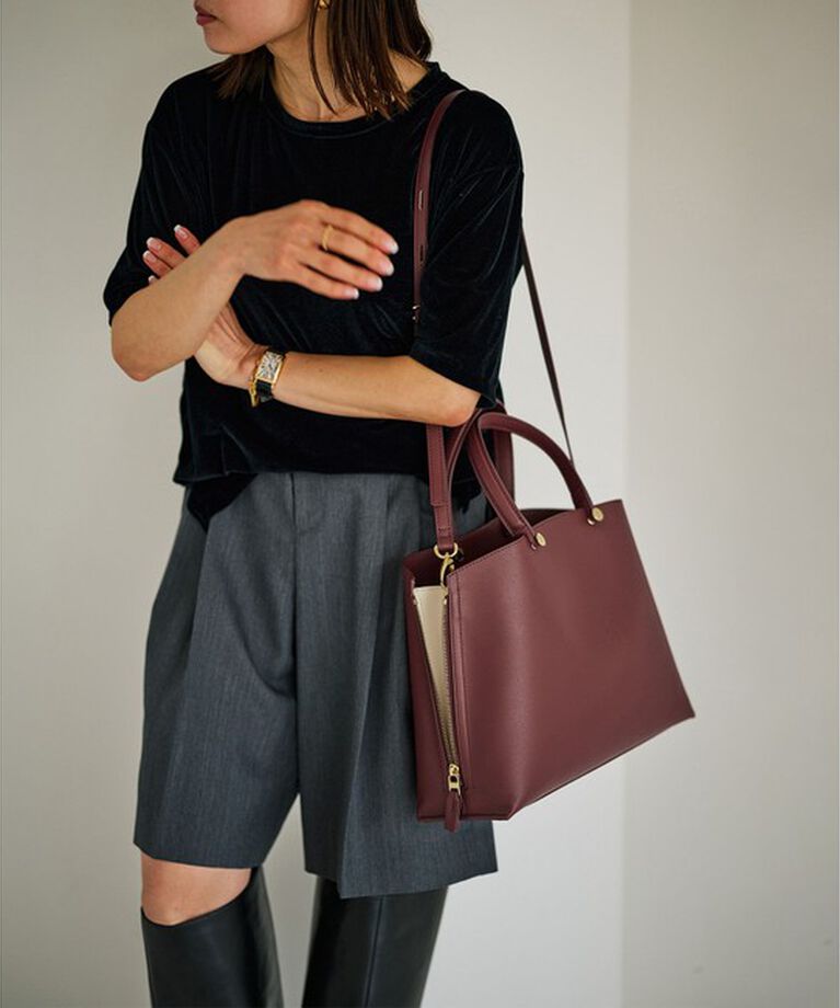 ROPE「【E'POR】Y BAG Medium【メディア掲載】」|ハンドバッグ|ワイン(66)