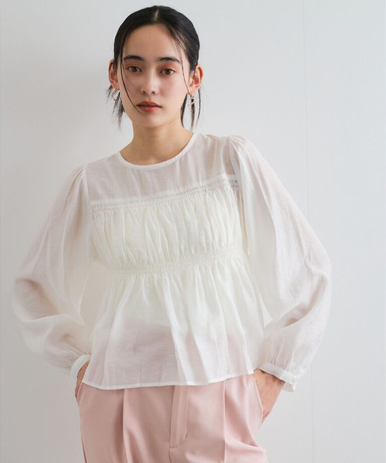 VIS「【洗える】シャーリングブラウス」|シャツ・ブラウス|シロメイン