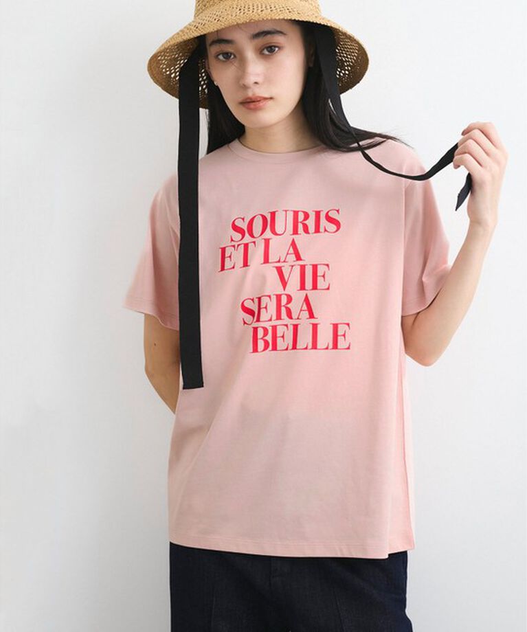 VIS「【接触冷感/洗える】アソートロゴプリントTシャツ」|Tシャツ・カットソー|
