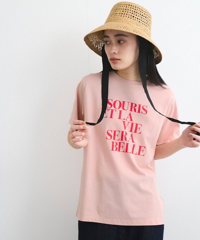 VIS「【接触冷感/洗える】アソートロゴプリントTシャツ」|Tシャツ・カットソー|