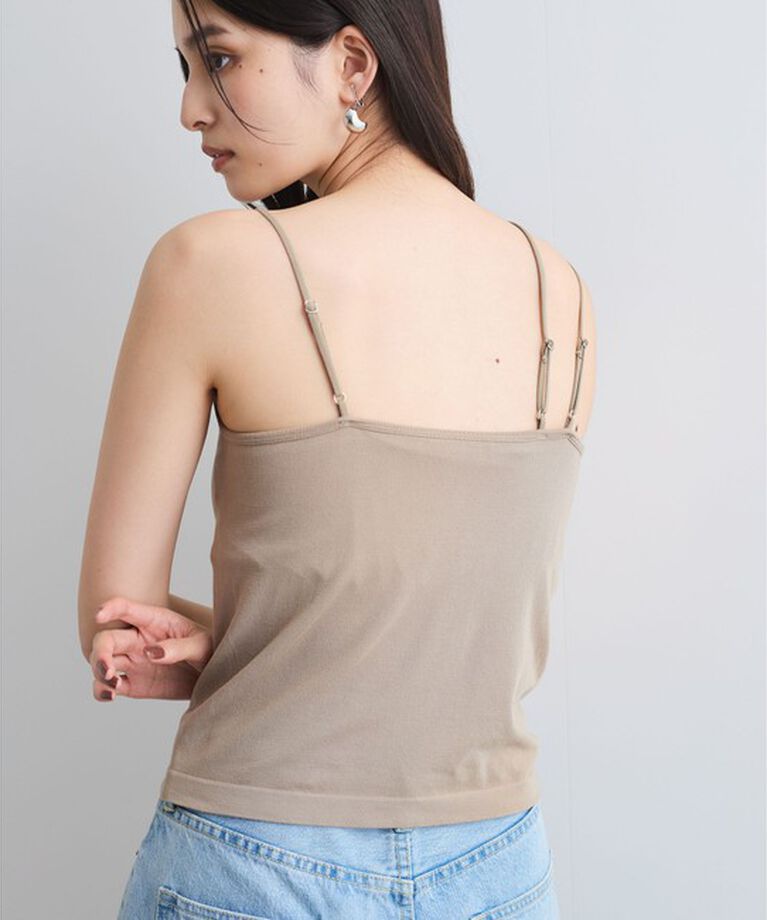 VIS「【洗える】カップ付きアシンメトリーキャミソール」|キャミソール|