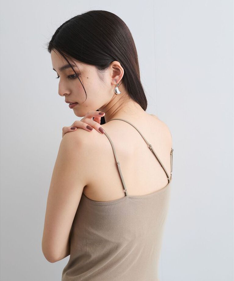 VIS「【洗える】カップ付きアシンメトリーキャミソール」|キャミソール|