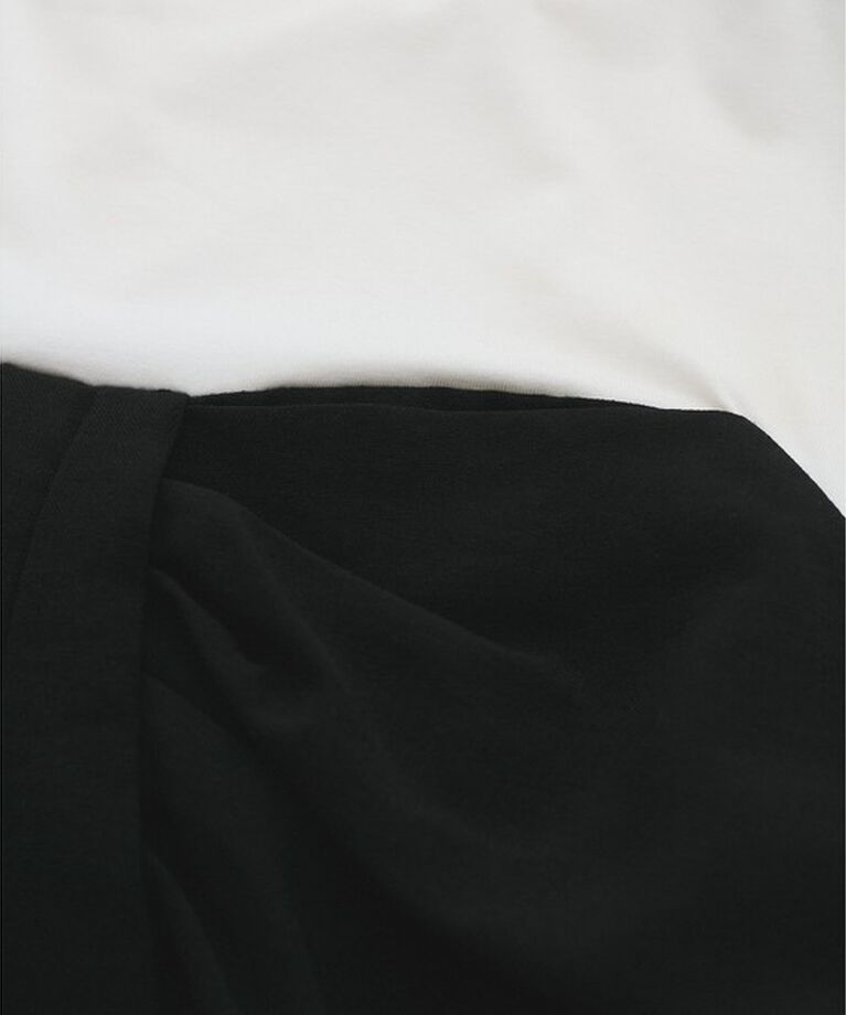VIS「【新色追加】【美easy】ねじりリボンTシャツドッキングプルオーバー【接触冷感/洗える】」|Tシャツ・カットソー|