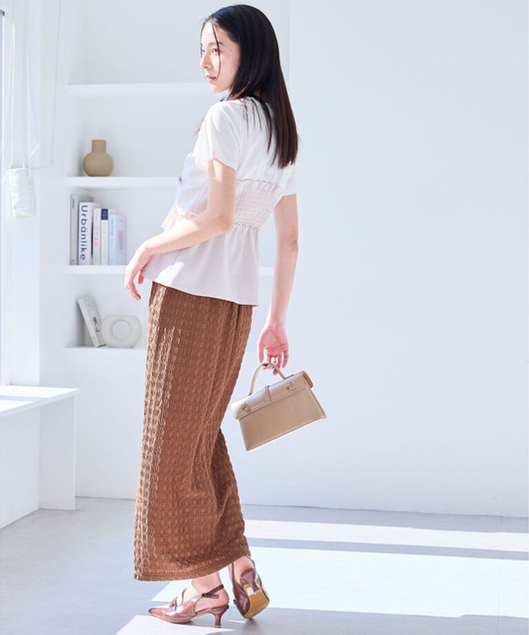 VIS「【新色追加】【美easy】ねじりリボンTシャツドッキングプルオーバー【接触冷感/洗える】」|Tシャツ・カットソー|