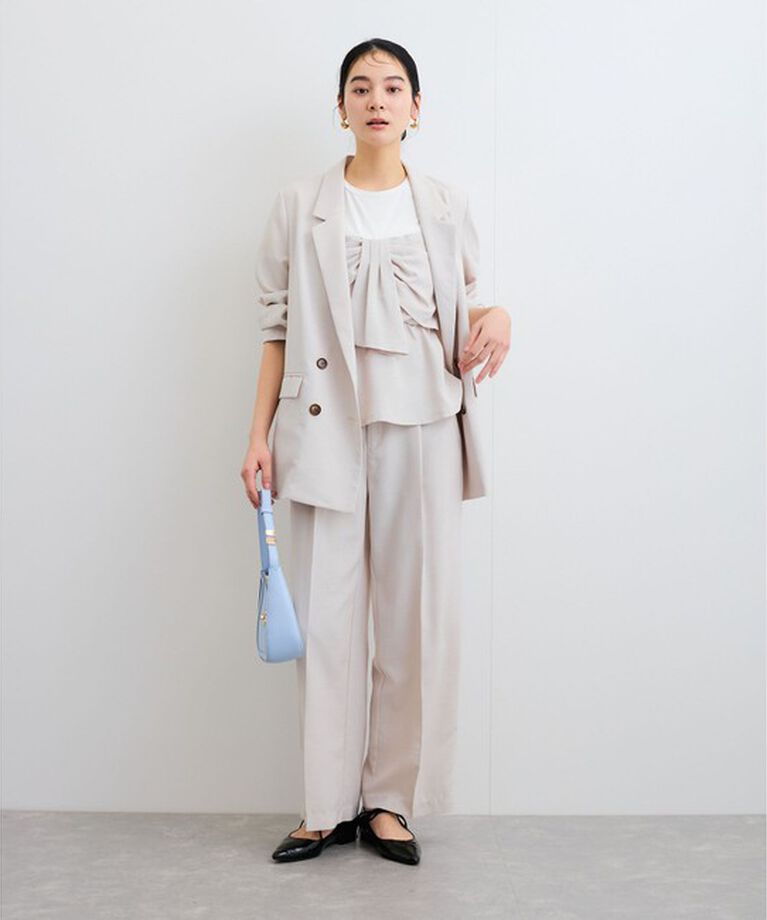 VIS「【新色追加】【美easy】ねじりリボンTシャツドッキングプルオーバー【接触冷感/洗える】」|Tシャツ・カットソー|