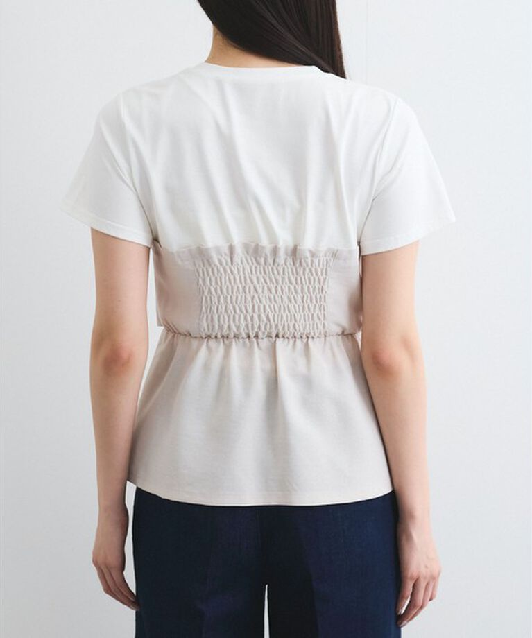 VIS「【新色追加】【美easy】ねじりリボンTシャツドッキングプルオーバー【接触冷感/洗える】」|Tシャツ・カットソー|