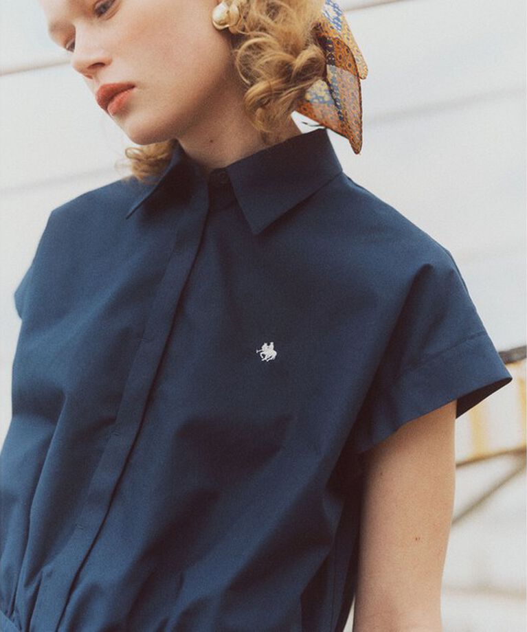 VIS「【POLO BCS】VIS別注フレンチスリーブドローストリングシャツ」|シャツ・ブラウス|ネイビー(40)