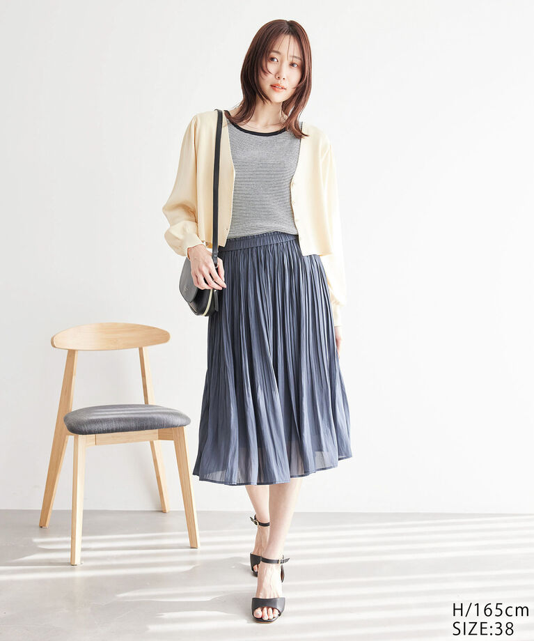 Rope’Picnic「【新色追加】着丈が選べるエアリープリーツスカート」|スカート|