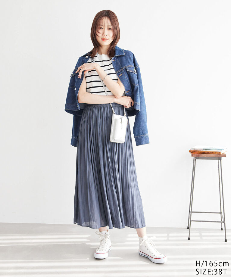 Rope’Picnic「【新色追加】着丈が選べるエアリープリーツスカート」|スカート|