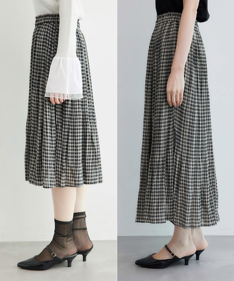 Rope’Picnic「【新色追加】着丈が選べるエアリープリーツスカート」|スカート|