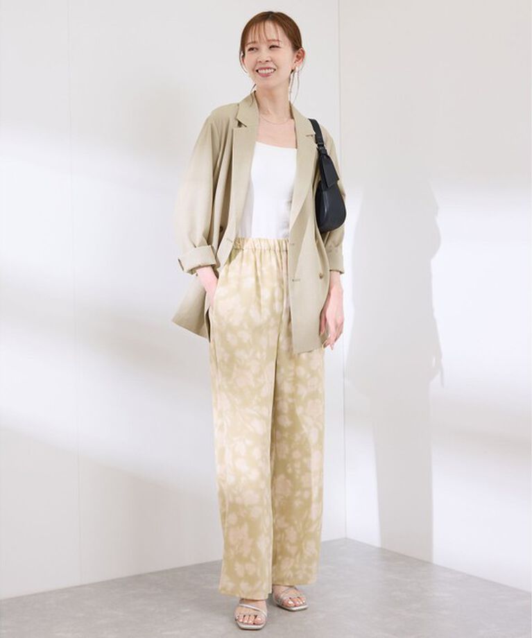 Rope’Picnic「【接触冷感・UVカット・吸水速乾】麻調シアー長袖テーラードジャケット/セットアップ対応」|テーラードジャケット|