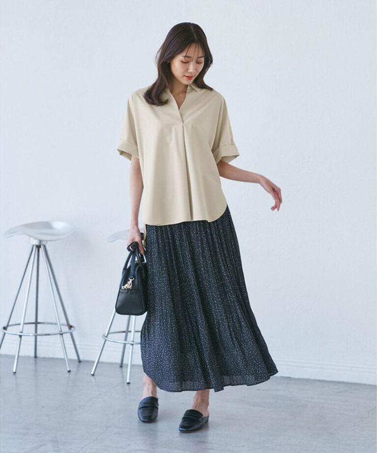 Rope’Picnic「【UVカット・接触冷感・イージーケア】スキッパーシャツブラウス」|シャツ・ブラウス|