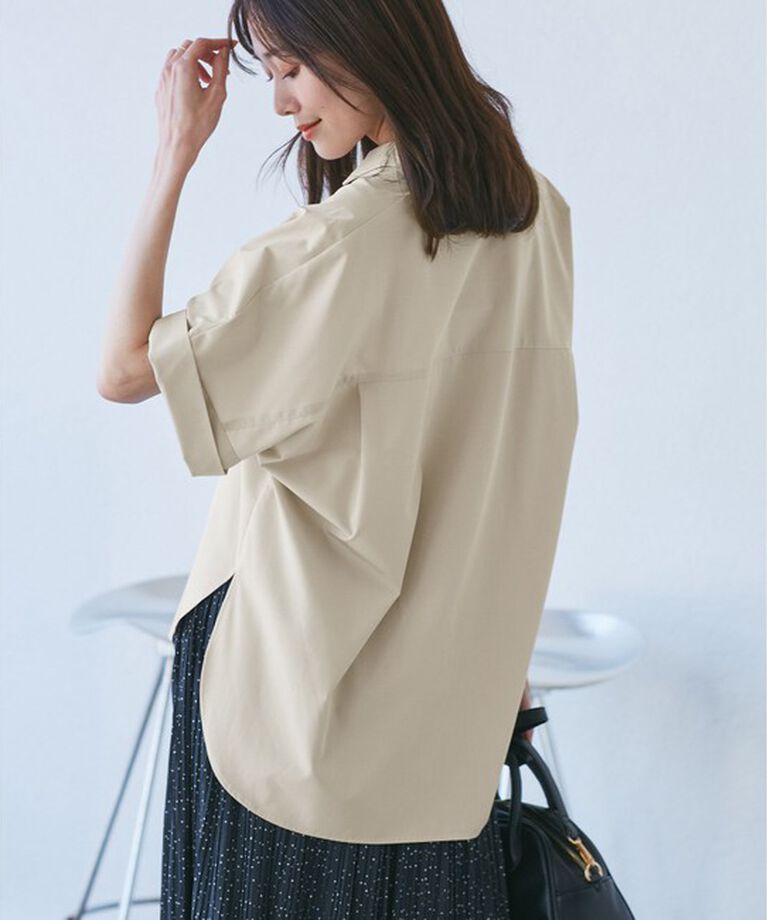 Rope’Picnic「【UVカット・接触冷感・イージーケア】スキッパーシャツブラウス」|シャツ・ブラウス|
