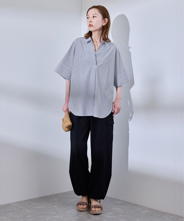 Rope’Picnic「【UVカット・接触冷感・イージーケア】スキッパーシャツブラウス」|シャツ・ブラウス|