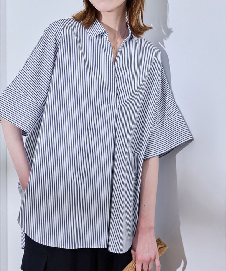 Rope’Picnic「【UVカット・接触冷感・イージーケア】スキッパーシャツブラウス」|シャツ・ブラウス|