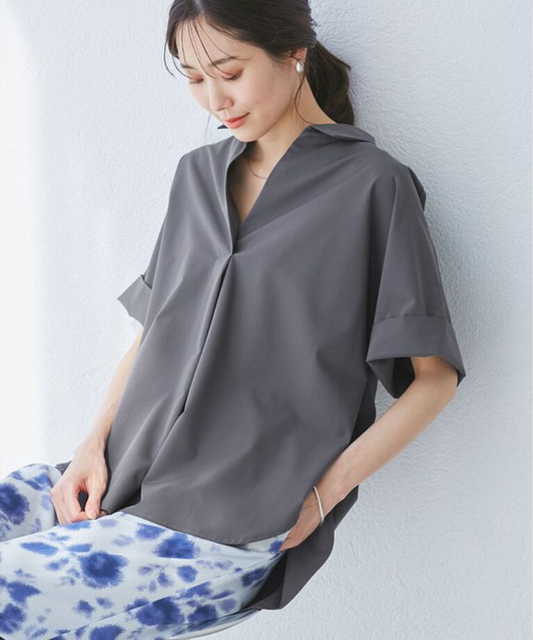 Rope’Picnic「【UVカット・接触冷感・イージーケア】スキッパーシャツブラウス」|シャツ・ブラウス|