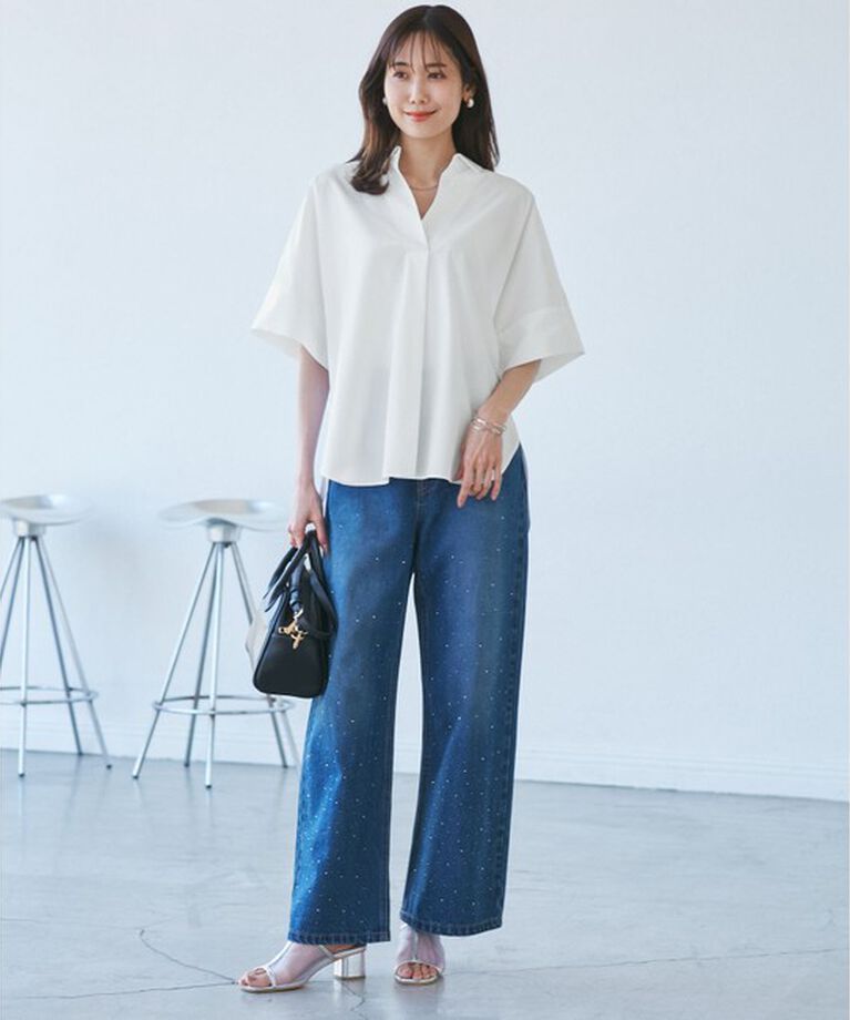 Rope’Picnic「【UVカット・接触冷感・イージーケア】スキッパーシャツブラウス」|シャツ・ブラウス|