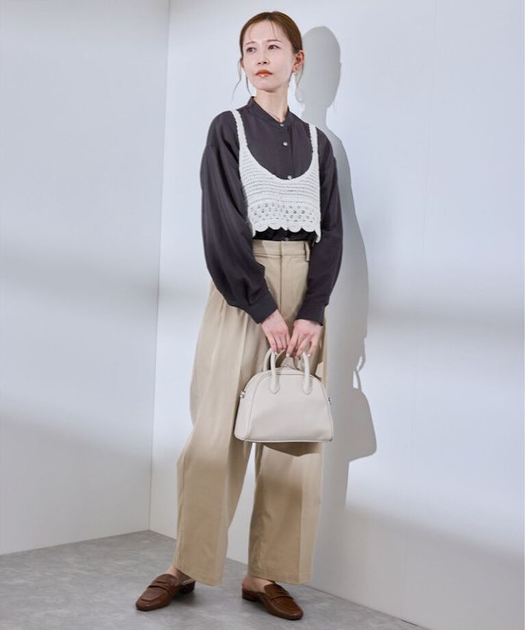 Rope’Picnic「着丈が選べるバンドカラー無地シアーシャツ」|シャツ・ブラウス|