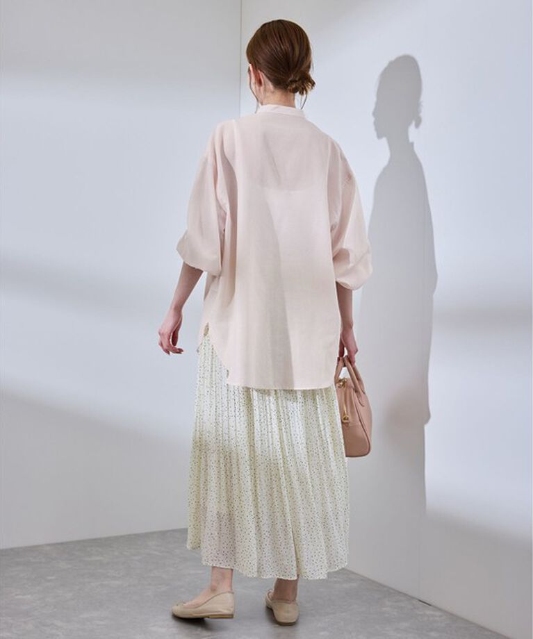 Rope’Picnic「着丈が選べるバンドカラー無地シアーシャツ」|シャツ・ブラウス|