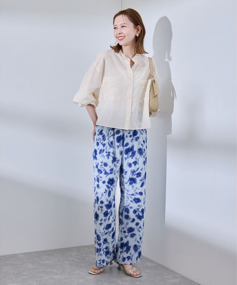 Rope’Picnic「着丈が選べるバンドカラー無地シアーシャツ」|シャツ・ブラウス|