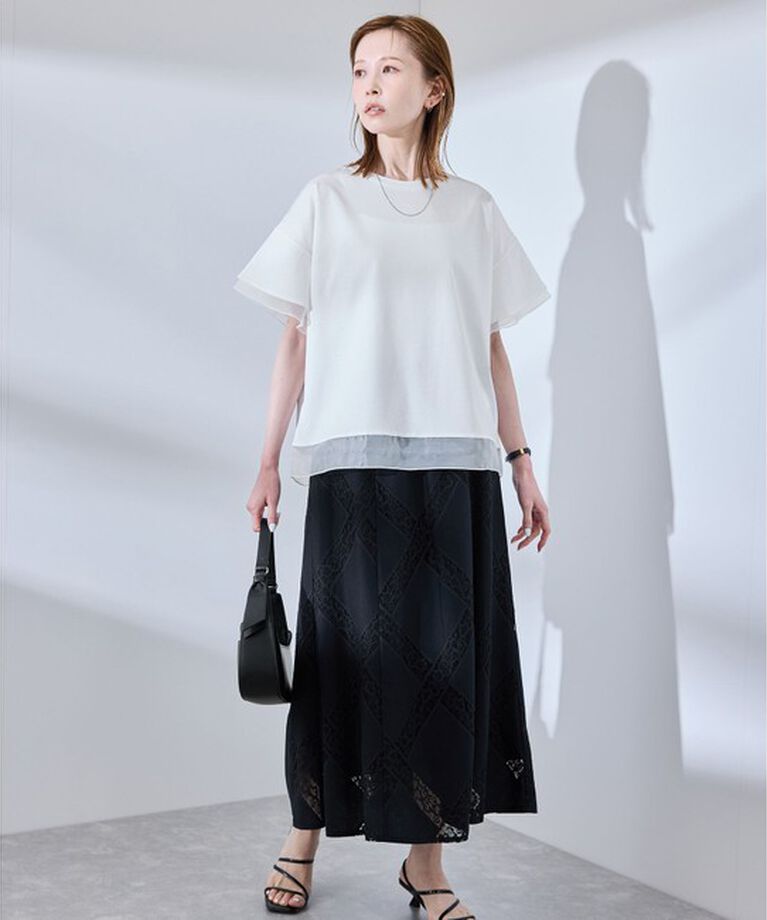 Rope’Picnic「【UVカット・接触冷感】着丈が選べる70シルケットシアードッキングトップス」|Tシャツ・カットソー|