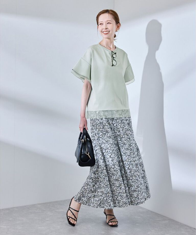 Rope’Picnic「【UVカット・接触冷感】着丈が選べる70シルケットシアードッキングトップス」|Tシャツ・カットソー|
