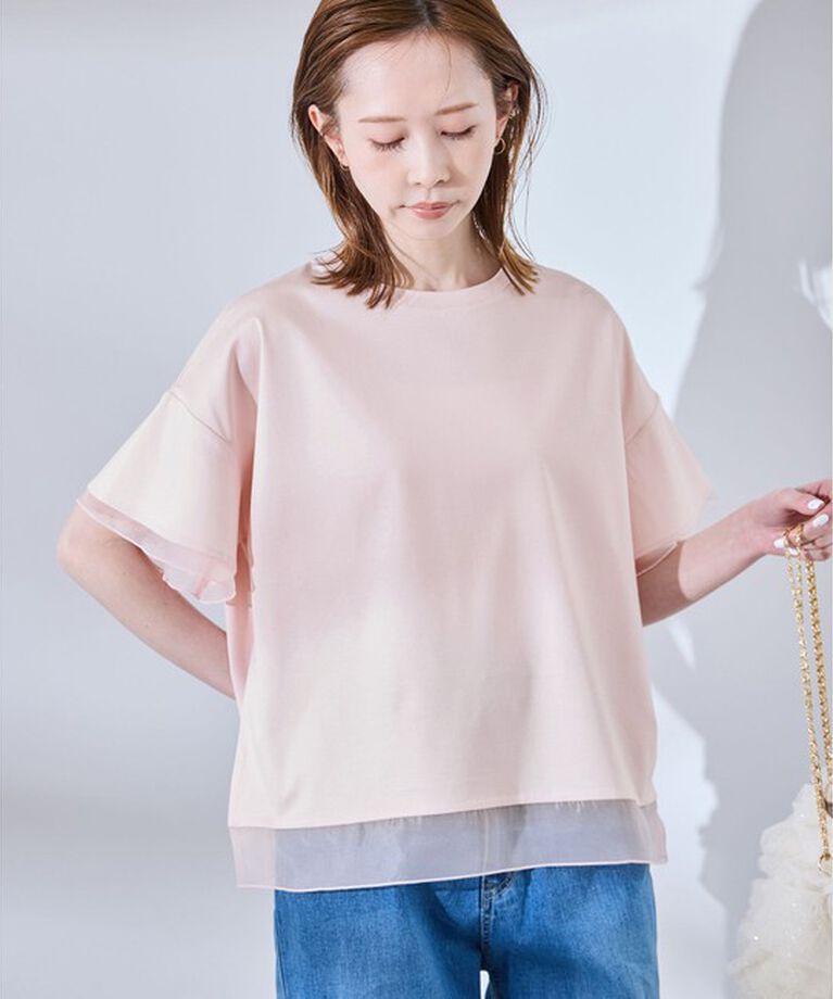 Rope’Picnic「【UVカット・接触冷感】着丈が選べる70シルケットシアードッキングトップス」|Tシャツ・カットソー|