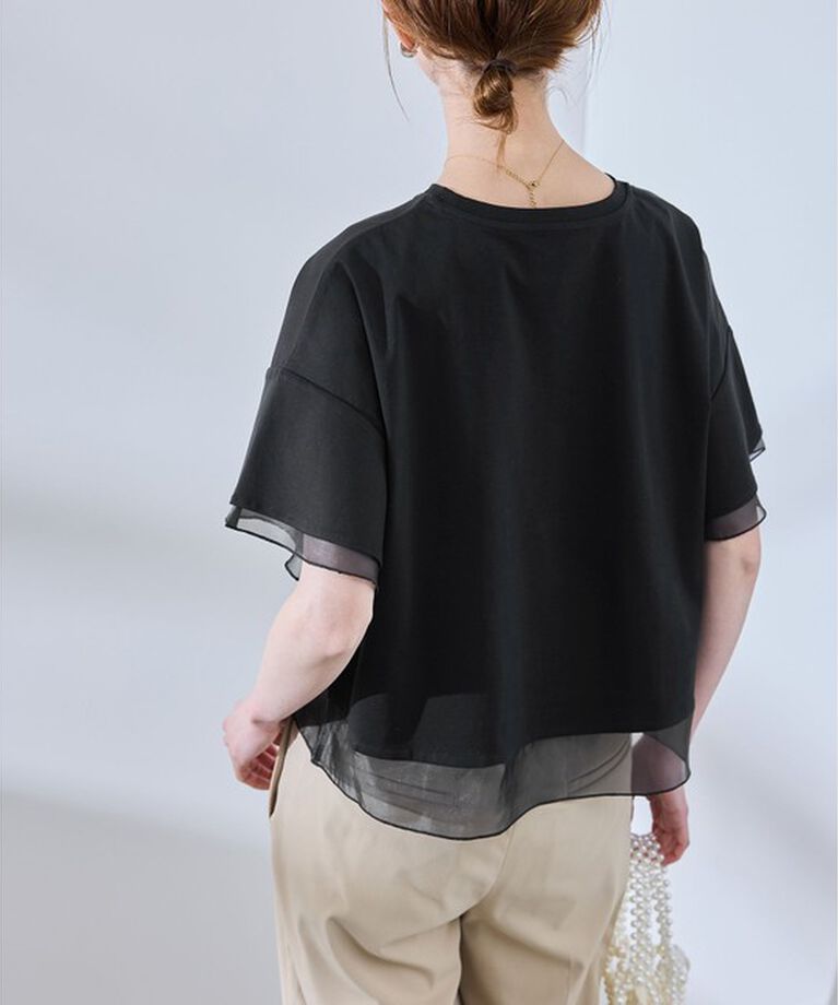 Rope’Picnic「【UVカット・接触冷感】着丈が選べる70シルケットシアードッキングトップス」|Tシャツ・カットソー|