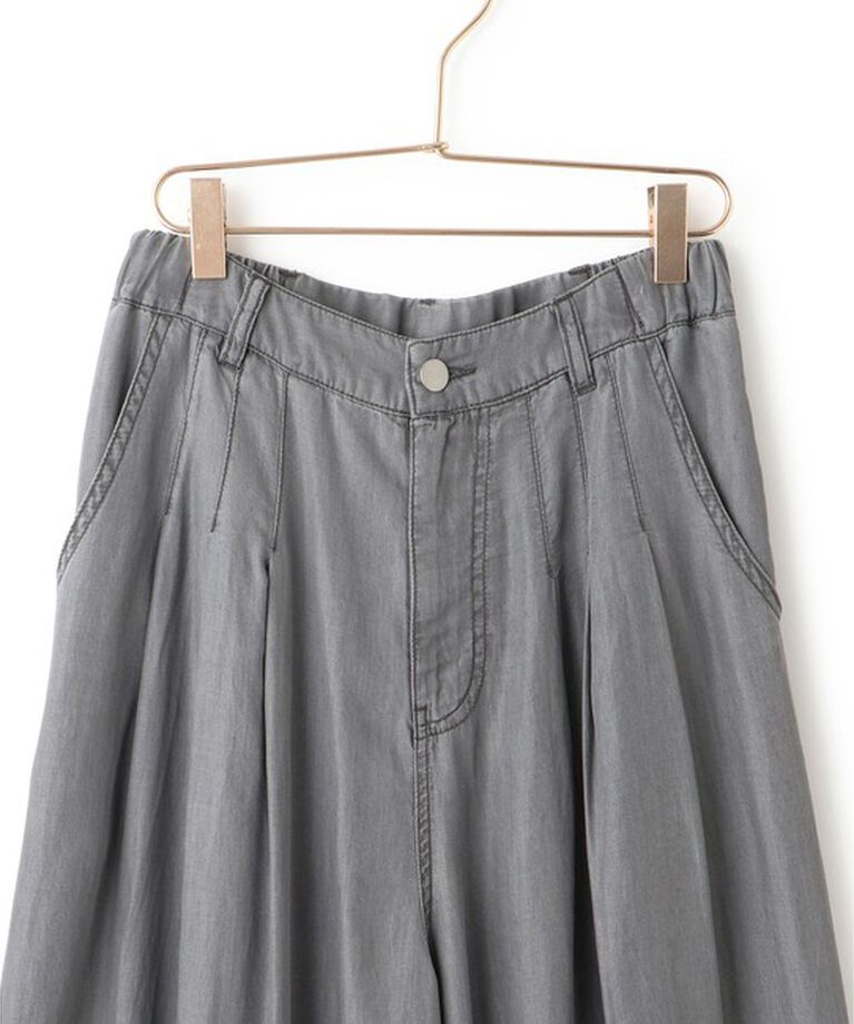 Rope’Picnic「【emur/エミュール】バイオシルクタックデニムワイドパンツ」|デニム|