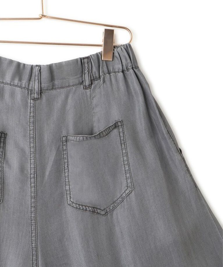 Rope’Picnic「【emur/エミュール】バイオシルクタックデニムワイドパンツ」|デニム|
