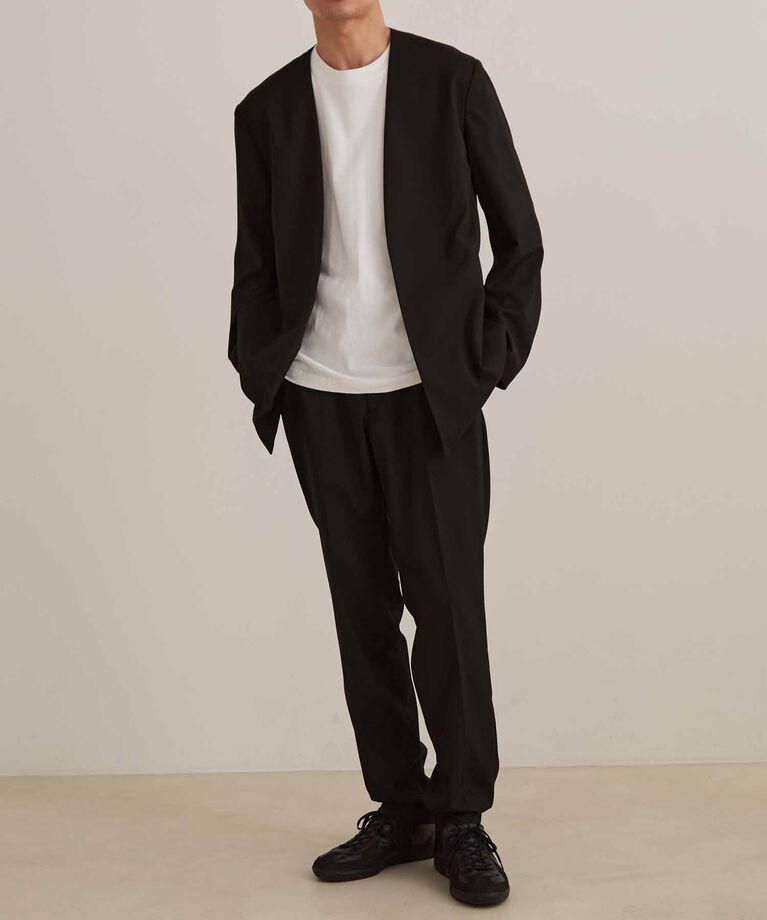 ADAM ET ROPE'「【Chambrer】オーバーサイズ ノーカラー イージー ジャケット / シーズンレス / セットアップ対応」|ノーカラージャケット|