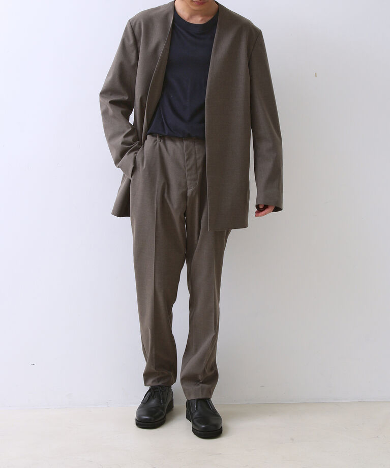 ADAM ET ROPE'「【Chambrer】オーバーサイズ ノーカラー イージー ジャケット / シーズンレス / セットアップ対応」|ノーカラージャケット|