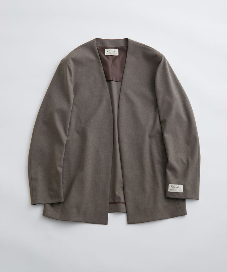 ADAM ET ROPE'「【Chambrer】オーバーサイズ ノーカラー イージー ジャケット / シーズンレス / セットアップ対応」|ノーカラージャケット|