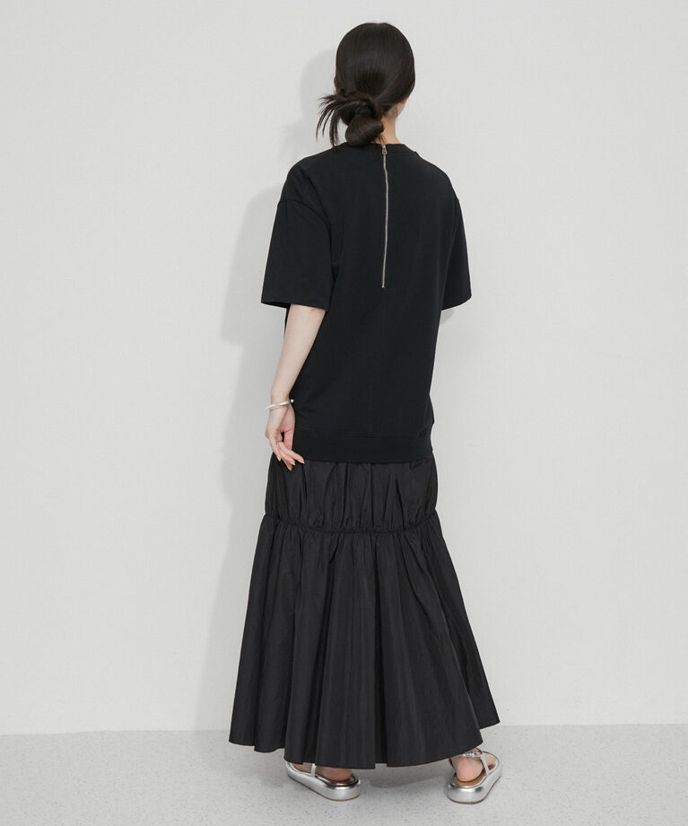 ADAM ET ROPE'「【洗える】ミニ裏毛Tシャツドッキングワンピース」|ワンピース|