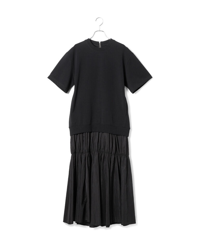 ADAM ET ROPE'「【洗える】ミニ裏毛Tシャツドッキングワンピース」|ワンピース|
