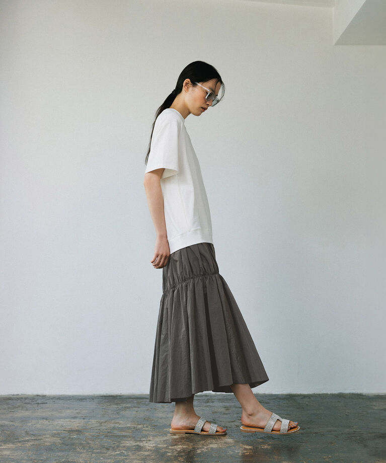 ADAM ET ROPE'「【洗える】ミニ裏毛Tシャツドッキングワンピース」|ワンピース|