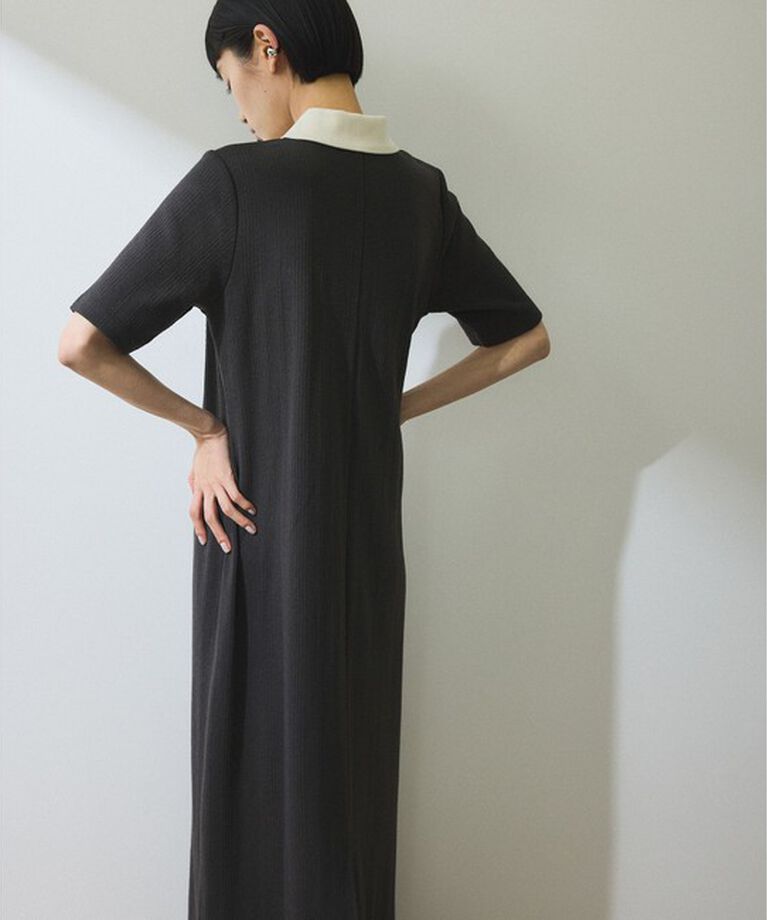 ADAM ET ROPE'「【WEB限定】ハーフスリーブポロシャツワンピース」|ワンピース|