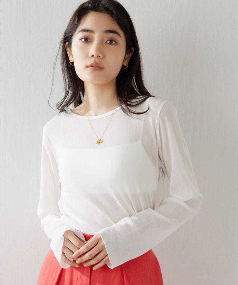  「2wayシアーメッシュプルオーバー」|Tシャツ・カットソー|