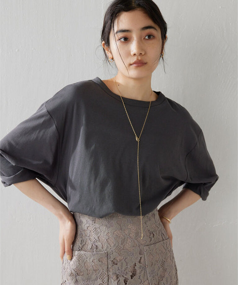  「コットンプルオーバー」|Tシャツ・カットソー|チャコールグレー
