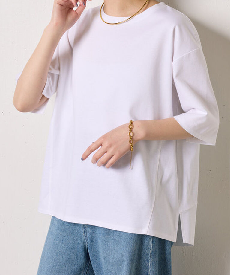  「ハーフスリーブポンチ切替Tシャツ」|Tシャツ・カットソー|