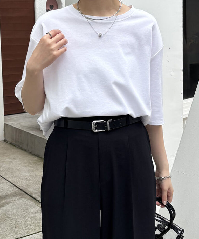  「ハーフスリーブポンチ切替Tシャツ」|Tシャツ・カットソー|