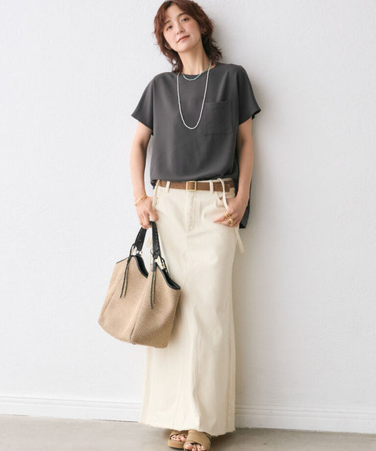  「【MONN.:.(モン)】LOOSE DENIM SKIRT」|スカート|