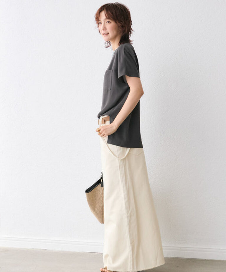  「【MONN.:.(モン)】LOOSE DENIM SKIRT」|スカート|