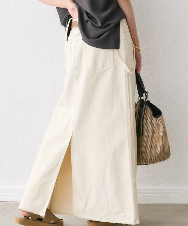  「【MONN.:.(モン)】LOOSE DENIM SKIRT」|スカート|