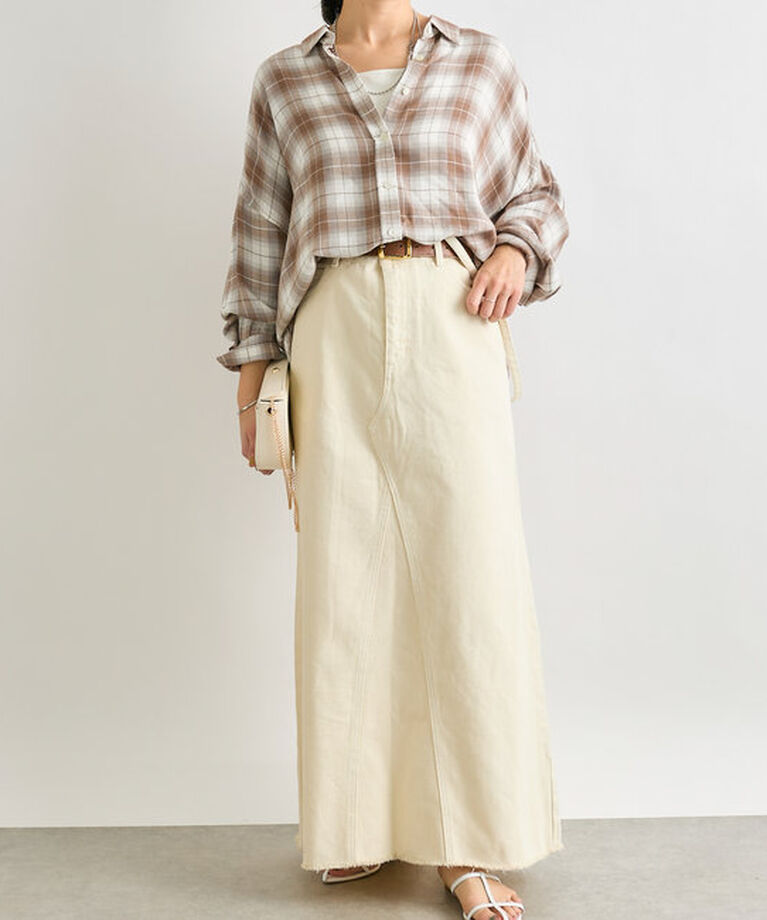  「【MONN.:.(モン)】LOOSE DENIM SKIRT」|スカート|